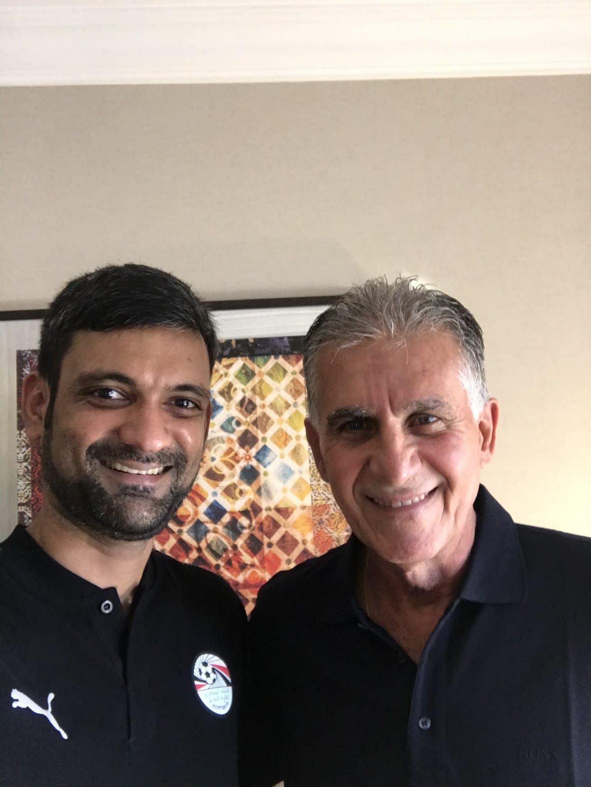 Francisco with Egypt's head coach and former Real Madrid manager Carlos Queiroz (right). Image: Francisco Bruto da Costa